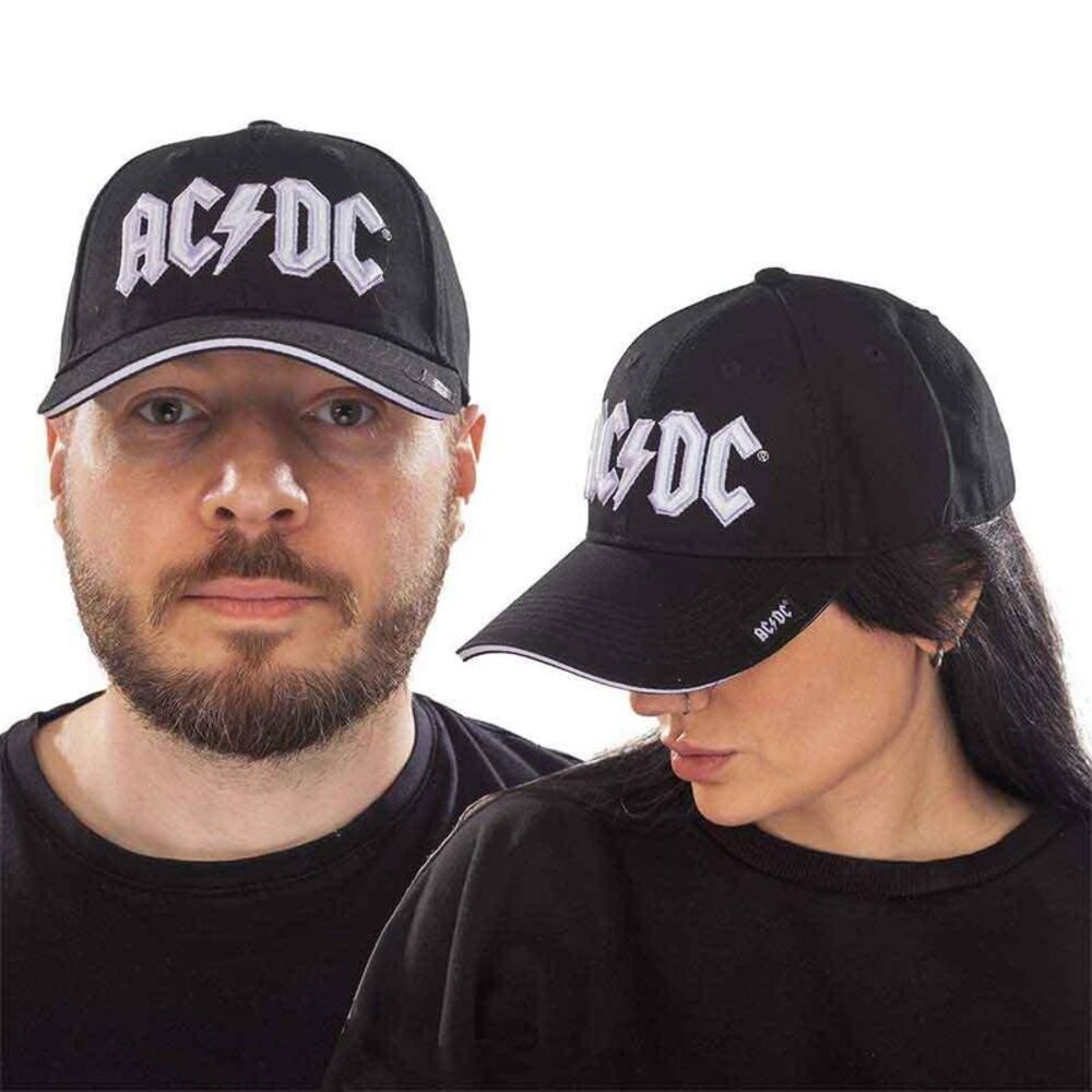AC/DC Unisex Adult Logo Baseball Cap / Black/White